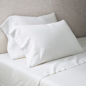 RH Organic Stonewashed Belgian Flax Linen Sheet Set in Natural